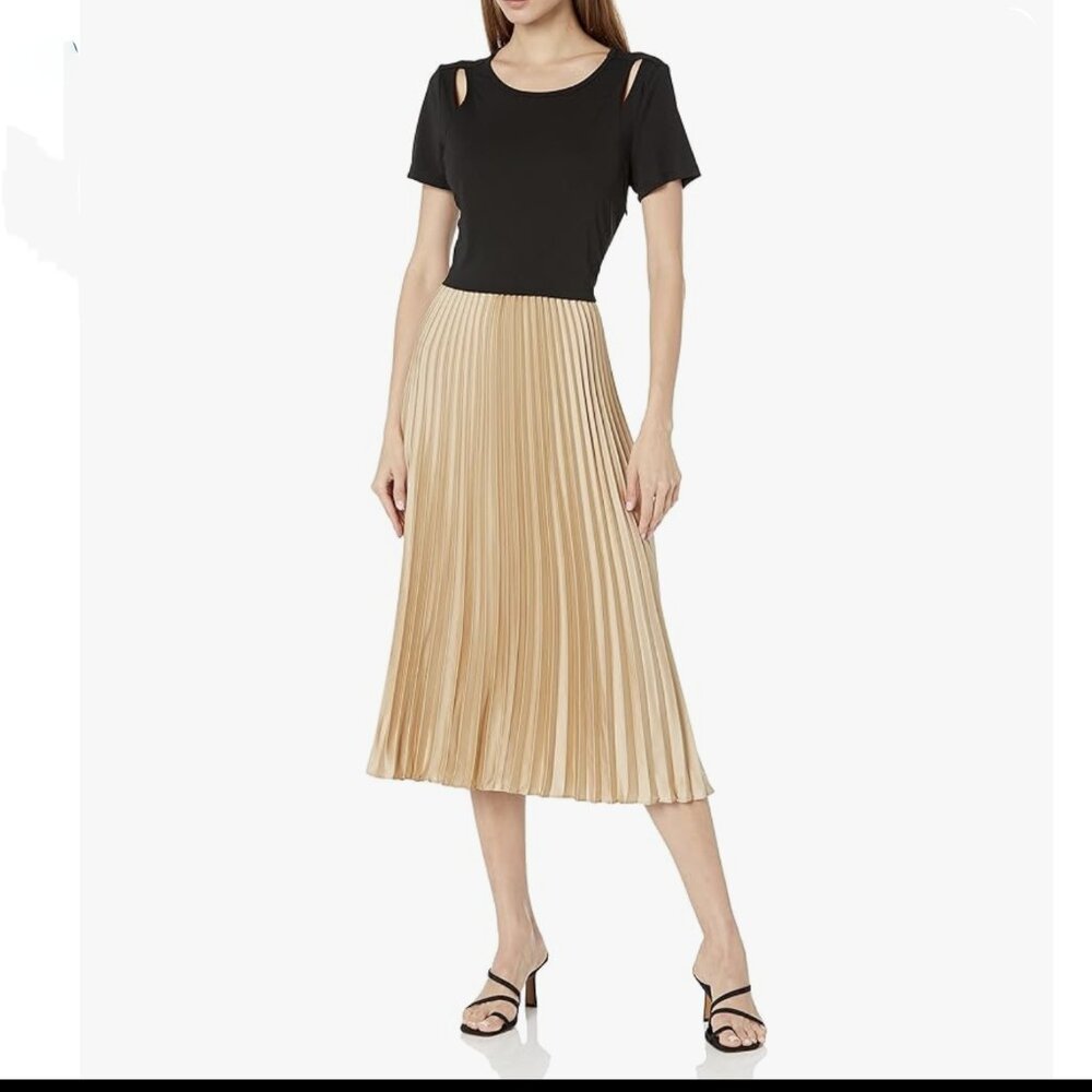 KARL LAGERFELD Pleated Cut Out Dress NWT Sz Sm